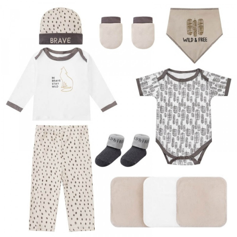 Set cadou nou nascuti 10 piese din bumbac model brave - Mother's Choice [1]