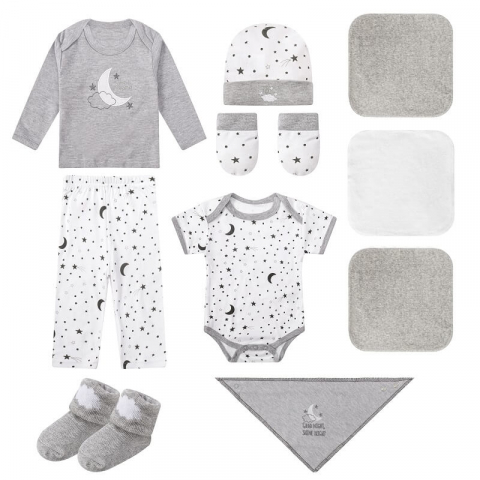 Set cadou nou nascuti 10 piese din bumbac model stelute - Mother's Choice [1]