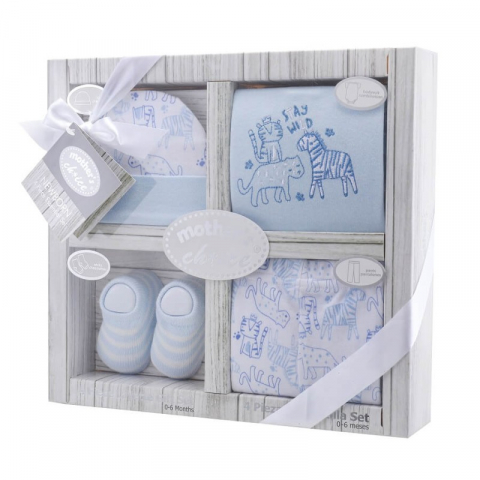 Seturi cadou bebelusi - Set cadou nou nascuti 4 piese din bumbac model safari - Mother's Choice