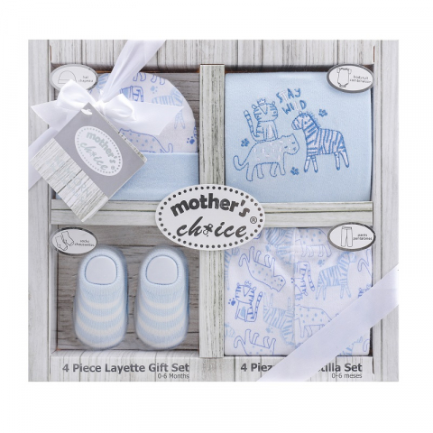 Set cadou nou nascuti 4 piese din bumbac model safari - Mother's Choice [1]