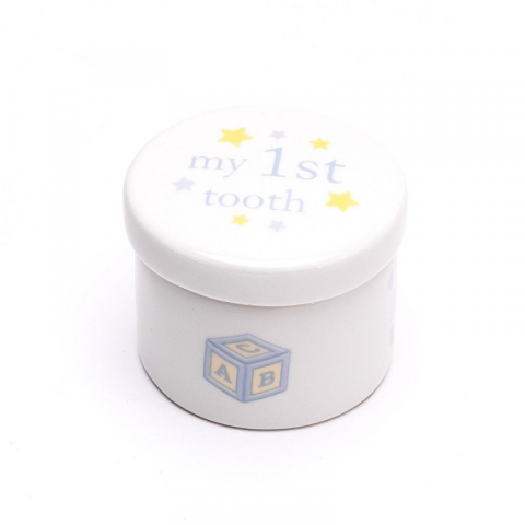 Set cadou pusculita si cutiute bleu din ceramica Hello Baby [2]