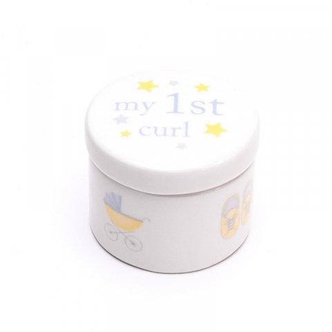 Set cadou pusculita si cutiute bleu din ceramica Hello Baby [1]