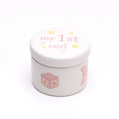 Set cadou pusculita si cutiute roz din ceramica Hello Baby [1]