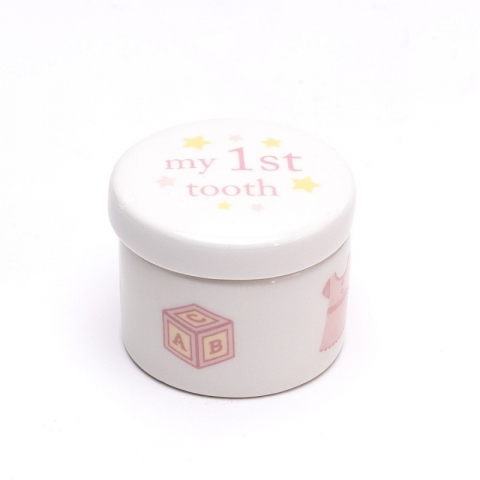 Set cadou pusculita si cutiute roz din ceramica Hello Baby [2]