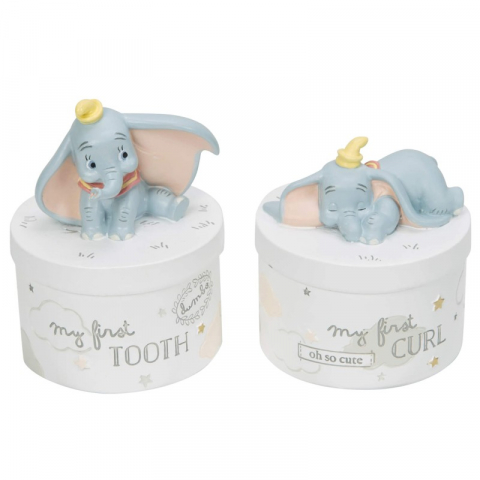 Cadouri prima aniversare - Set cutiute pentru primul dintisor si prima suvita Dumbo - Disney Magical Beginnings