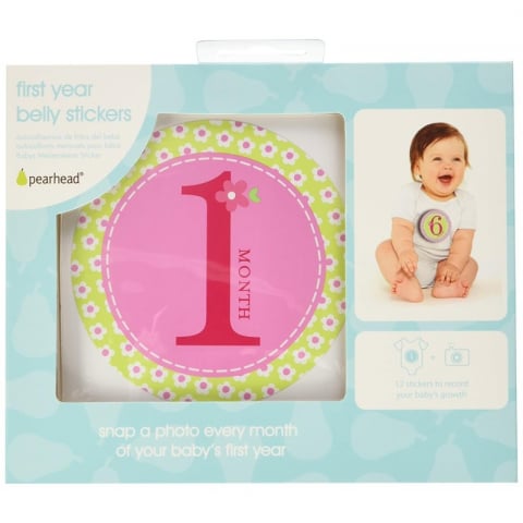 Stickere milestones pentru primul an - Pearhead - roz [1]