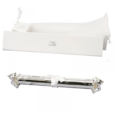 Cadouri bebelusi - Suport argintat pentru certificatul de nastere - Twinkle Twinkle