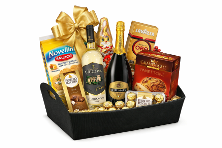 Cadouri de Paște - Coș Cadou Premium „Dolce Italia Gold”