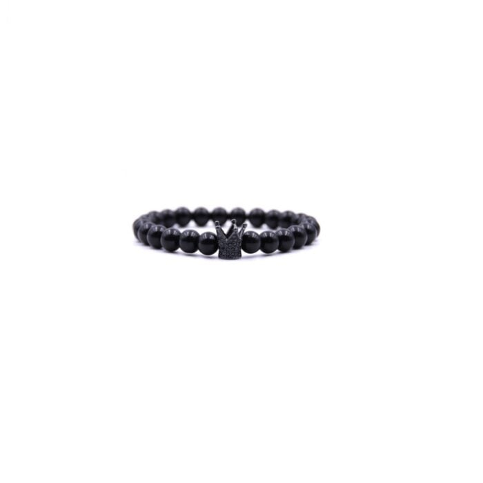 Bratara Black Diamond AVAMSI din roca vulcanica, pietre semipretioase, unisex, reglabila, BB99 [1]