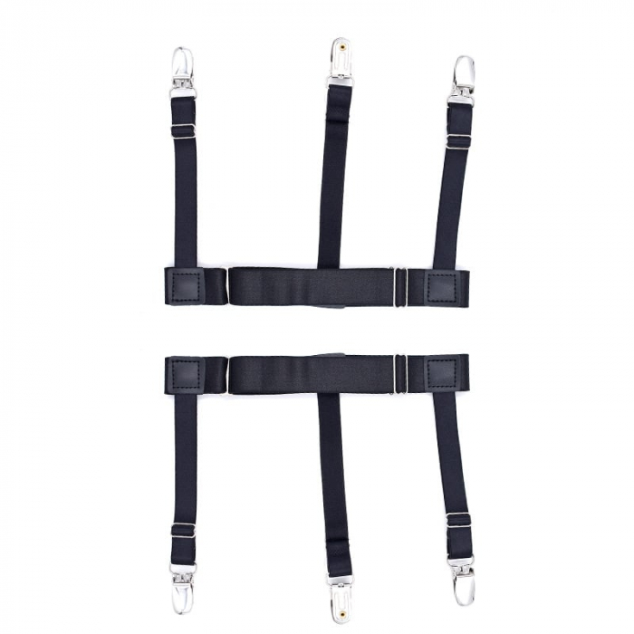 Bretele Suspensor Camasa AVAMSI Unisex , marime universala, Clips, Negru [1]