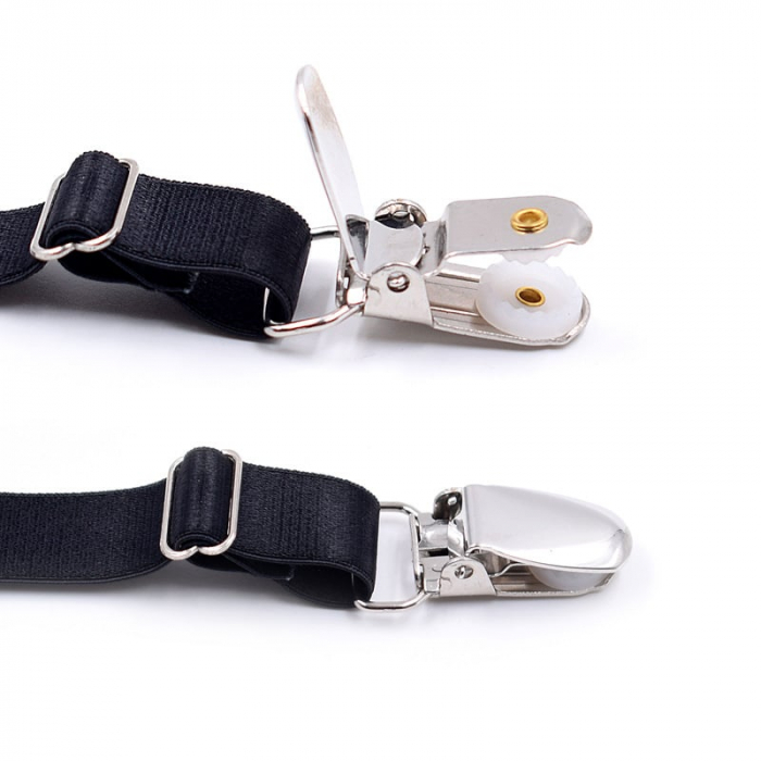 Bretele Suspensor Camasa AVAMSI Unisex , marime universala, Clips, Negru [4]