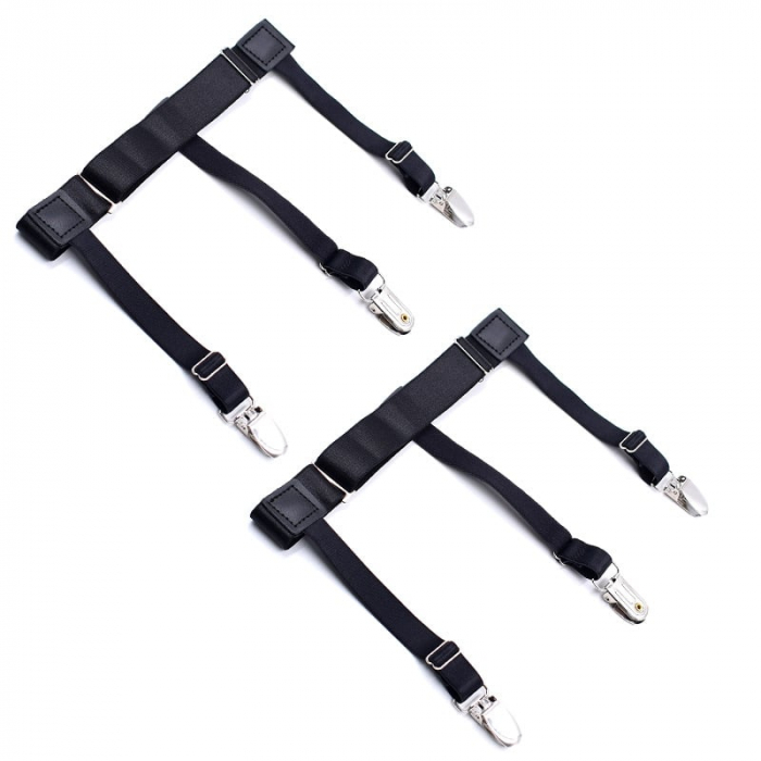 Bretele Suspensor Camasa AVAMSI Unisex , marime universala, Clips, Negru [5]