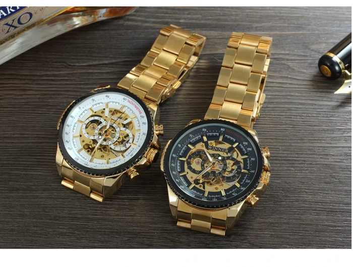 Ceas Luxury T-Winner, 5424,  Mecanic / Automat + Cutie , Geam Cristal Mineral / Hardlex BTG-WRG8053M4T4 [2]