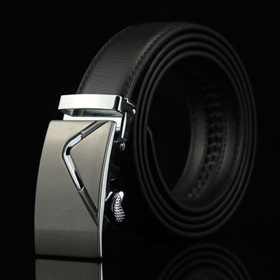 Curea barbati, AVAMSI DDL-018 cu inchidere automata, Negru, 3.5x125cm, Piele naturala [2]