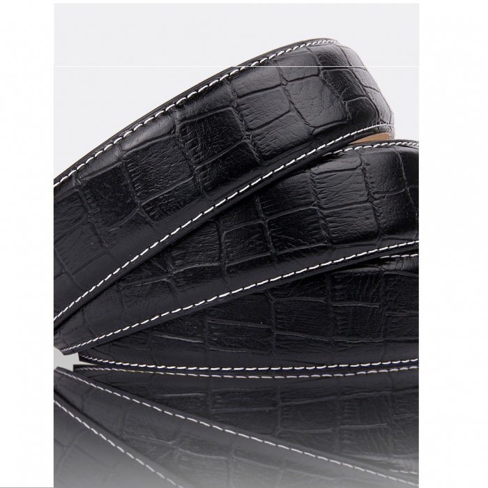 Curea barbati, AVAMSI DDL-DZ-09 cu inchidere automata, Negru, 3.5x125cm, Piele naturala [3]