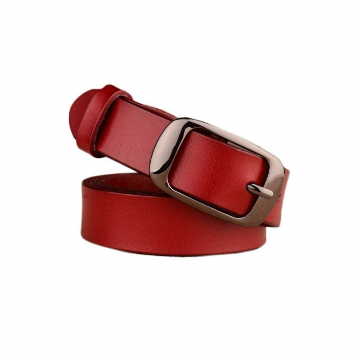 Curea din Piele Naturala dama clasica AVAMSI OL-ZK-008-HK, Rosu [1]