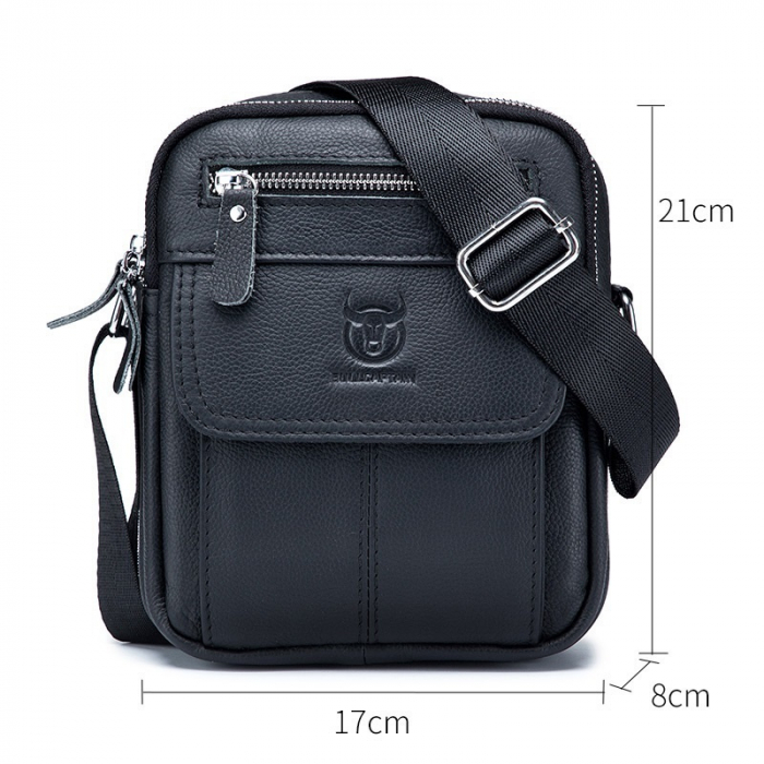 Geanta barbati, Alexander GB7899, Piele Naturala, Negru, 21x17x8 cm [7]