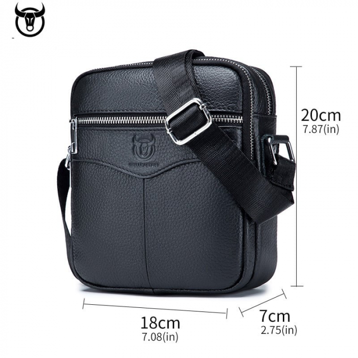 Geanta barbati, Arthur GB5655, Piele Naturala, Negru, 20x18x7 cm [3]