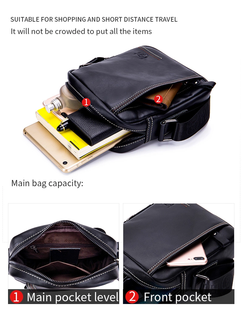 Geanta barbati, Austin GB5527, Piele Naturala, Negru, 23x19x7 cm [9]