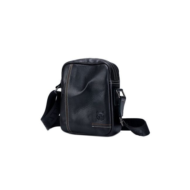 Geanta barbati, Austin GB5527, Piele Naturala, Negru, 23x19x7 cm [2]
