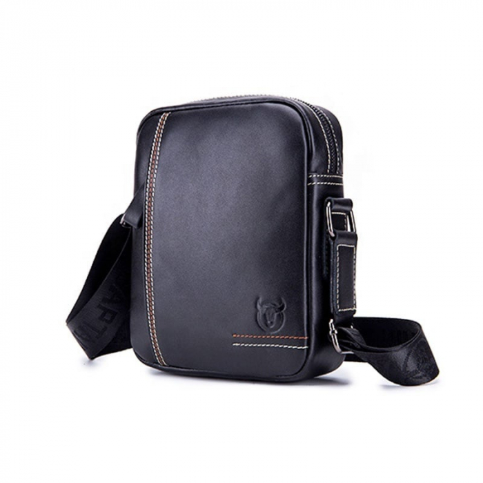 Geanta barbati, Austin GB5527, Piele Naturala, Negru, 23x19x7 cm [1]