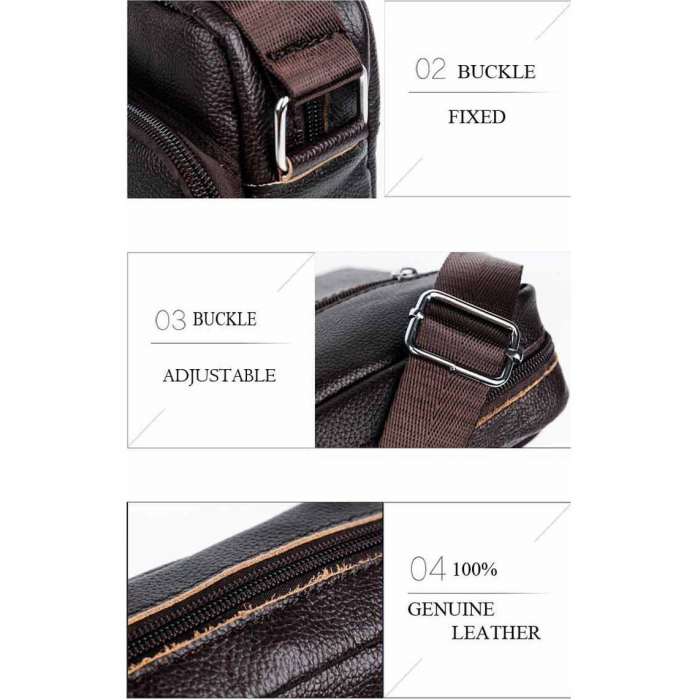 Geanta barbati BULLCAPTAIN, borseta de serviciu, geanta de umar, BC-01 Piele Naturala, 21x18x7.5 CM [5]