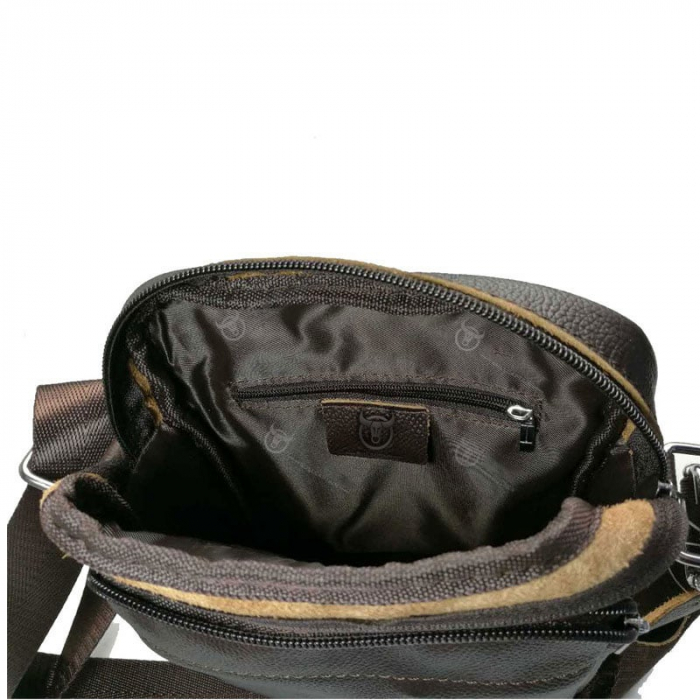 Geanta barbati BULLCAPTAIN, borseta de serviciu, geanta de umar, BC-01 Piele Naturala, 21x18x7.5 CM [3]