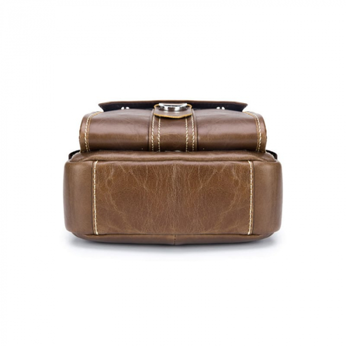 Geanta barbati, Daniel GB7712, Piele Naturala, Maro, 22x18x8 cm [4]