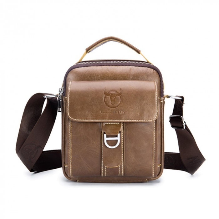 Geanta barbati, Benjamin GB7713, Piele Naturala, Negru, 22x18x8 cm [8]