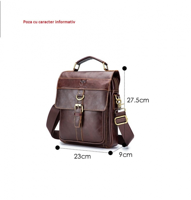 Geanta barbati, Harrison GB7733, Piele Naturala, Negru 27.5x23x9 cm [6]