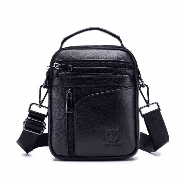 Geanta barbati, Henry GB7687, Piele Naturala, Negru, 23x18x7.5cm [1]