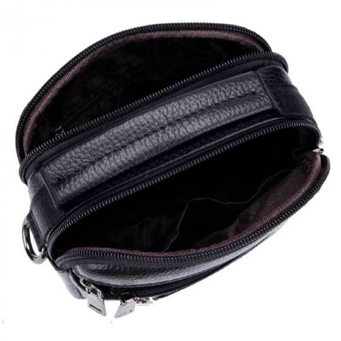 Geanta barbati, Henry GB7687, Piele Naturala, Negru, 23x18x7.5cm [12]
