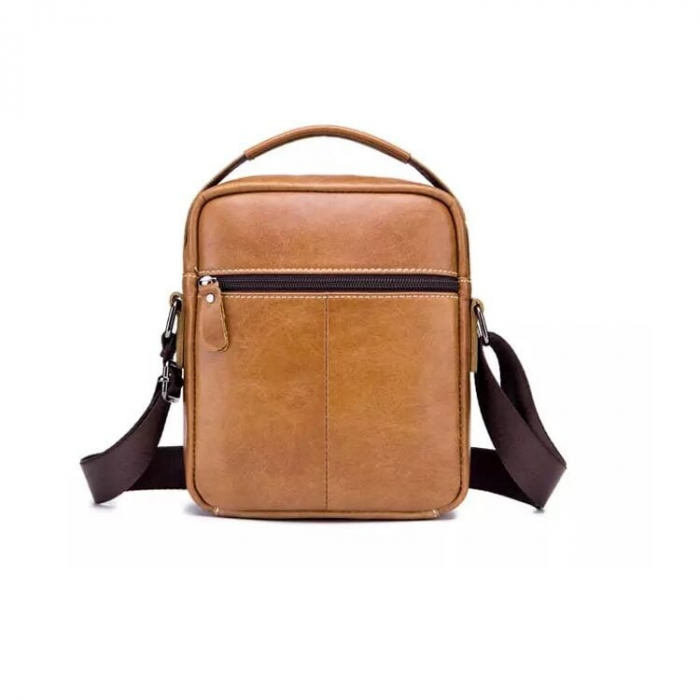 Geanta barbati, Iacov GB7604, Piele Naturala, Maro, 22x18x6 cm [4]