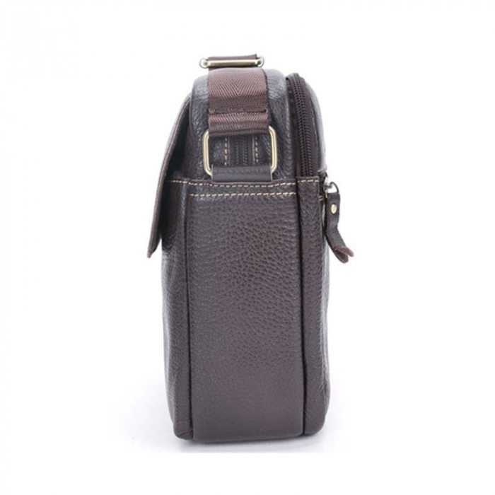 Geanta barbati, Jack GB7639, Piele Naturala, Maro, 22x21x8 cm [9]