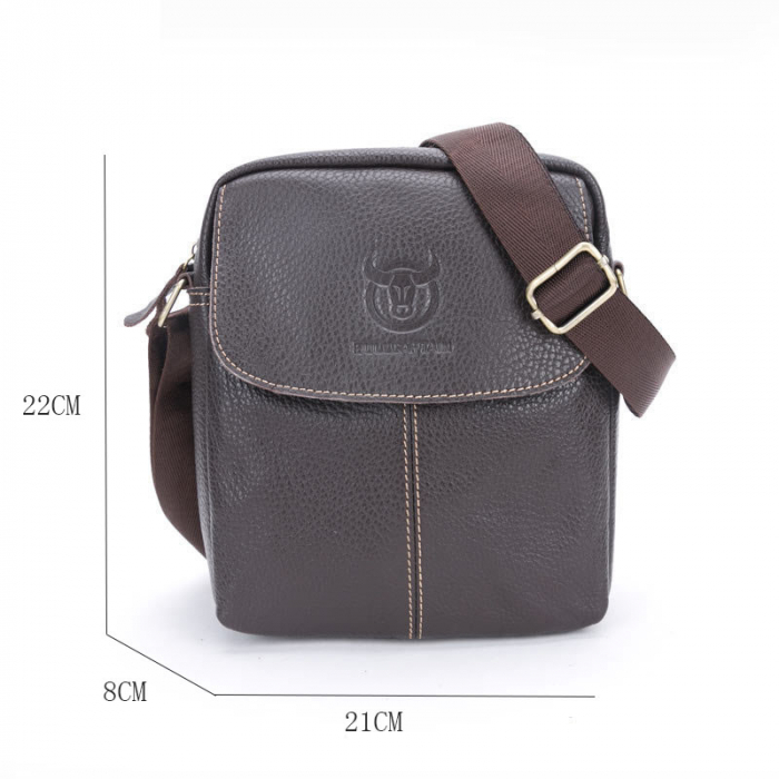 Geanta barbati, Jack GB7639, Piele Naturala, Maro, 22x21x8 cm [10]