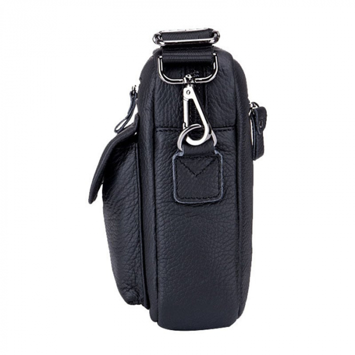 Geanta barbati, James GB7587, Piele Naturala, Negru, 20x16x8 cm [5]