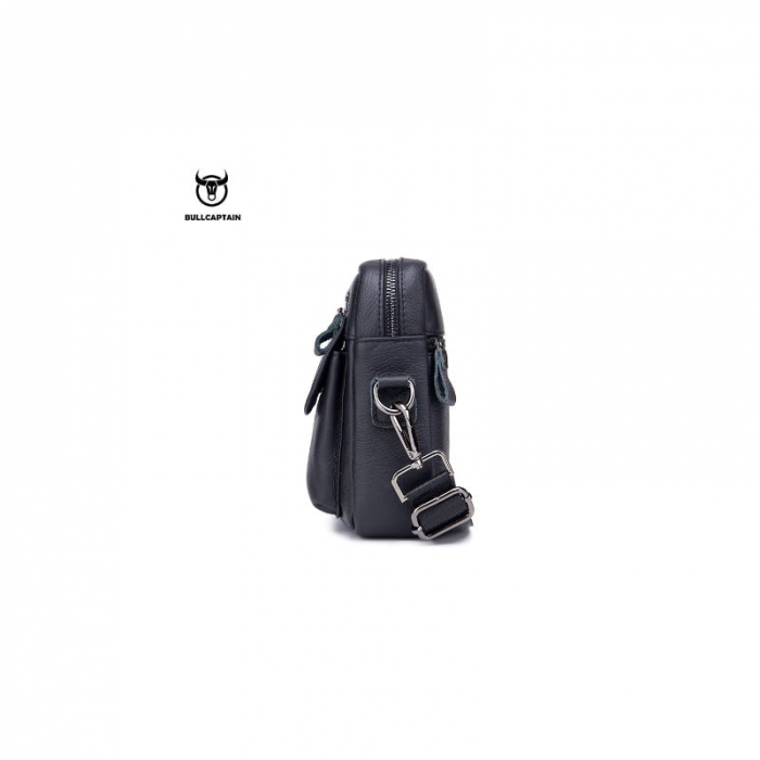 Geanta barbati, James GB7587, Piele Naturala, Negru, 20x16x8 cm [9]