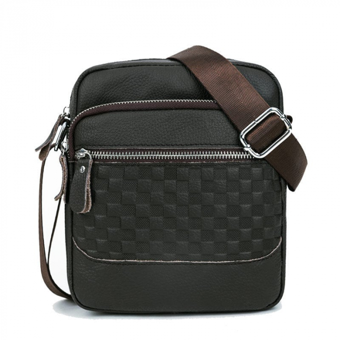 Geanta barbati, Miles GB4757, Piele Naturala, Maro, 21x20x7.5 cm [9]