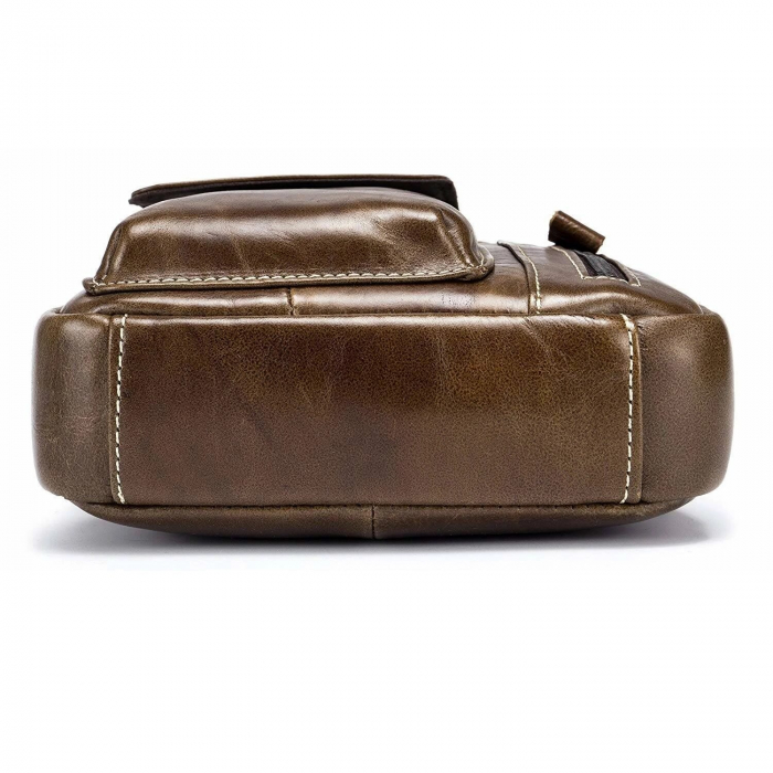 Geanta barbati, William, GB626, Piele Naturala, Cafeniu, 22x18x6 cm [5]