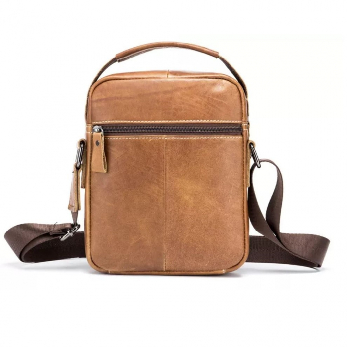Geanta barbati, William, GB913, Piele Naturala, Maro, 22x18x6 cm [2]