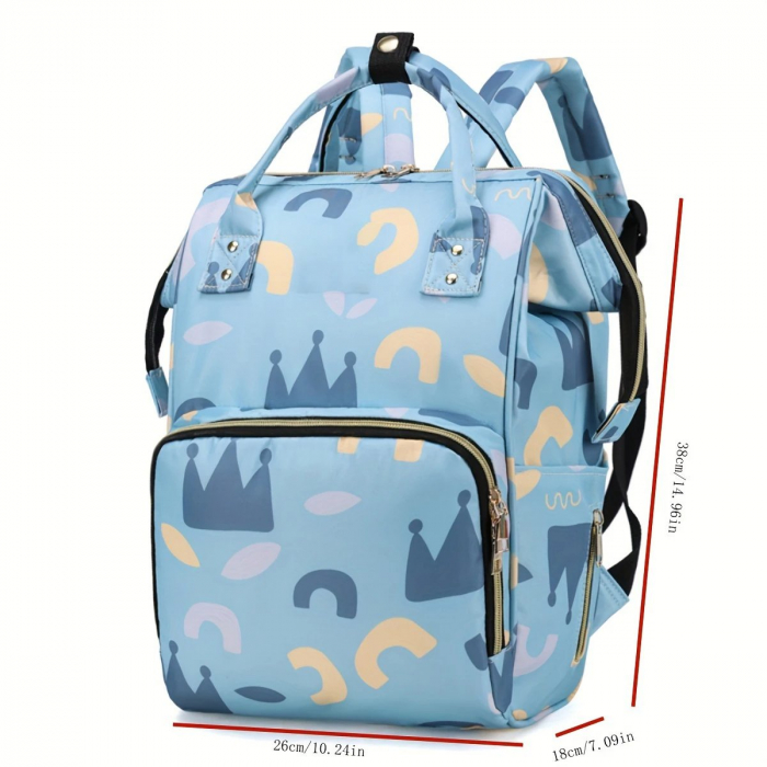 Geanta Bebe Aurora MB01 tip rucsac scutece, Straight, incapatoare, impermeabila, versatila, ergonomica si sigura pentru mama, tata si copil, 38x26x18 cm [2]