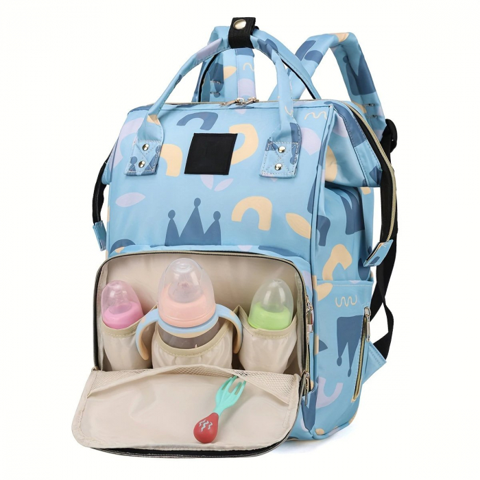 Geanta Bebe Aurora MB01 tip rucsac scutece, Straight, incapatoare, impermeabila, versatila, ergonomica si sigura pentru mama, tata si copil, 38x26x18 cm [3]