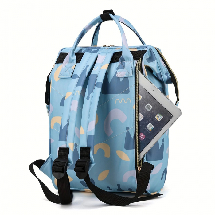 Geanta Bebe Aurora MB01 tip rucsac scutece, Straight, incapatoare, impermeabila, versatila, ergonomica si sigura pentru mama, tata si copil, 38x26x18 cm [6]