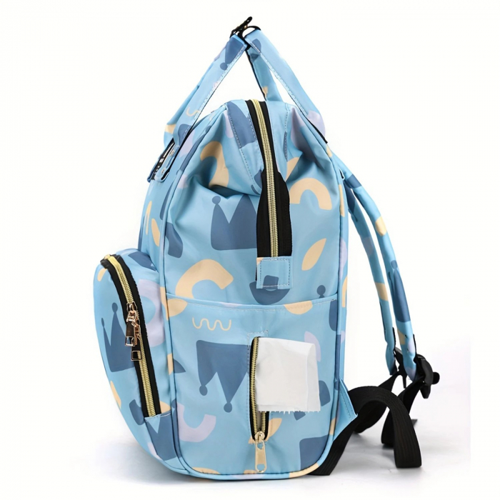 Geanta Bebe Aurora MB01 tip rucsac scutece, Straight, incapatoare, impermeabila, versatila, ergonomica si sigura pentru mama, tata si copil, 38x26x18 cm [5]