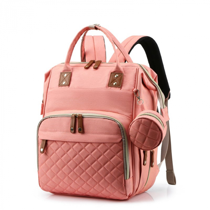 Geanta Bebe Avamsi AVALL-HT9011 tip rucsac scutece cu patut pliabil, Straight, incapatoare, impermeabila, versatila, ergonomica si sigura pentru mama, tata si copil [1]