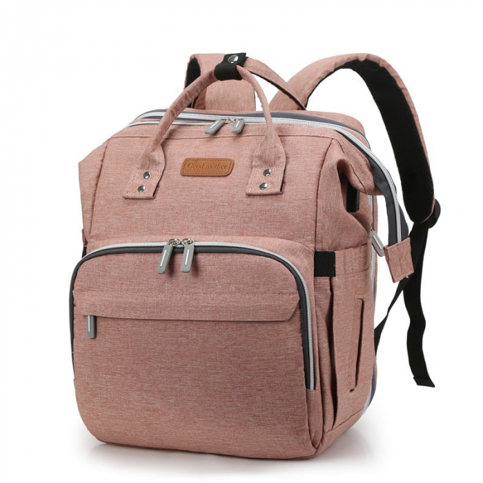 Geanta Bebe Avamsi LL-1 tip rucsac scutece cu patut pliabil, Straight, incapatoare, impermeabila, versatila, ergonomica si sigura pentru mama, tata si copil [13]