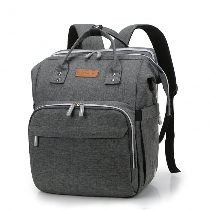 Geanta Bebe Avamsi LL-1 tip rucsac scutece cu patut pliabil, Straight, incapatoare, impermeabila, versatila, ergonomica si sigura pentru mama, tata si copil [1]