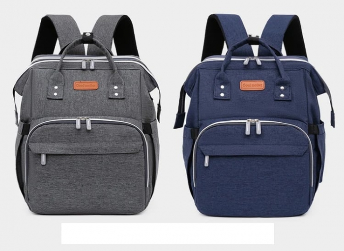 Geanta Bebe Avamsi LL-1 tip rucsac scutece cu patut pliabil, Straight, incapatoare, impermeabila, versatila, ergonomica si sigura pentru mama, tata si copil [12]