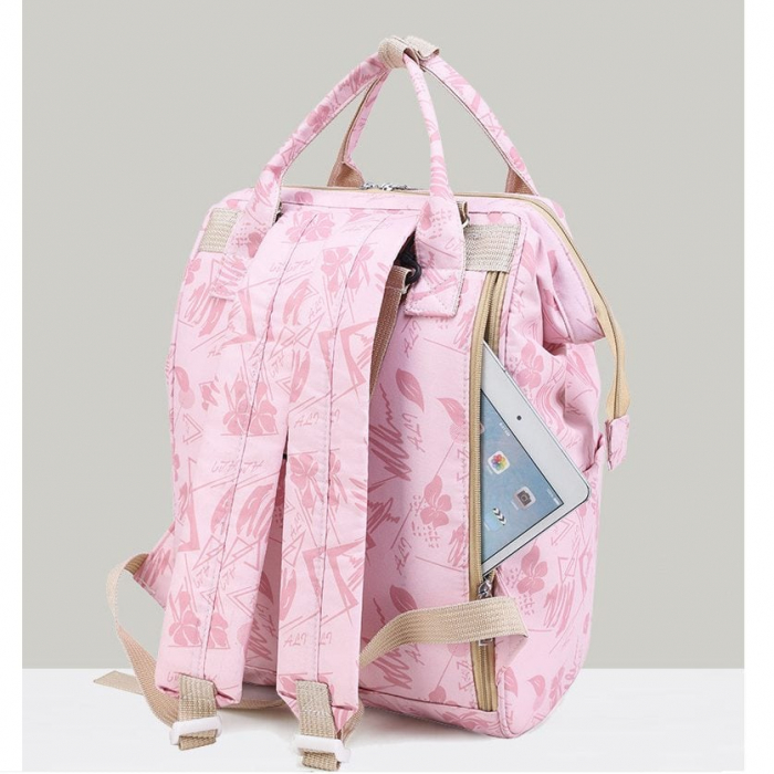 Geanta Bebe Avamsi LL-9002-1 tip rucsac scutece, Straight, incapatoare, impermeabila, versatila, ergonomica si sigura pentru mama, tata si copil [7]