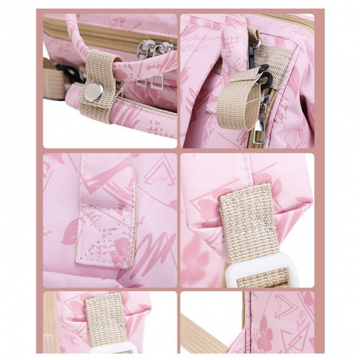 Geanta Bebe Avamsi LL-9002-1 tip rucsac scutece, Straight, incapatoare, impermeabila, versatila, ergonomica si sigura pentru mama, tata si copil [9]